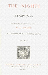 Cover of The nights of Straparola, volume 1 [of 2]