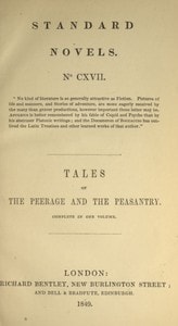 Cover of Tales of the peerage and the peasantry