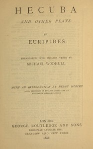 Cover of Hecuba and other plays