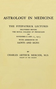 Cover of Astrology in medicine