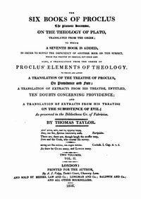 Cover of The six books of Proclus, the Platonic successor, on the theology of Plato (vol. 2 of 2)
